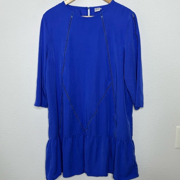 Saint Tropez XL blue 3/4 sleeves flowing dress - Picture 1 of 3
